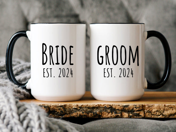 Bride and Groom Mug Set