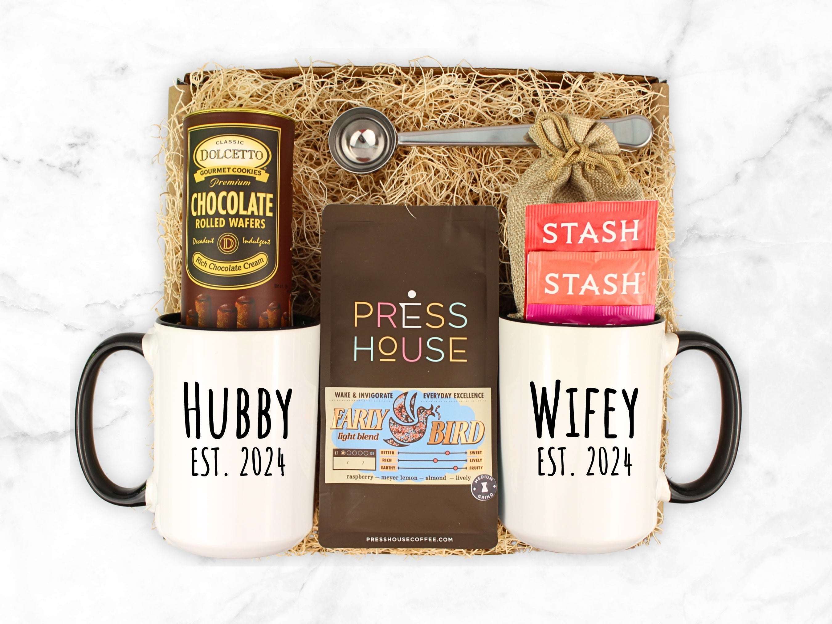 Hubby and Wifey Wedding Mug Set Gift Box