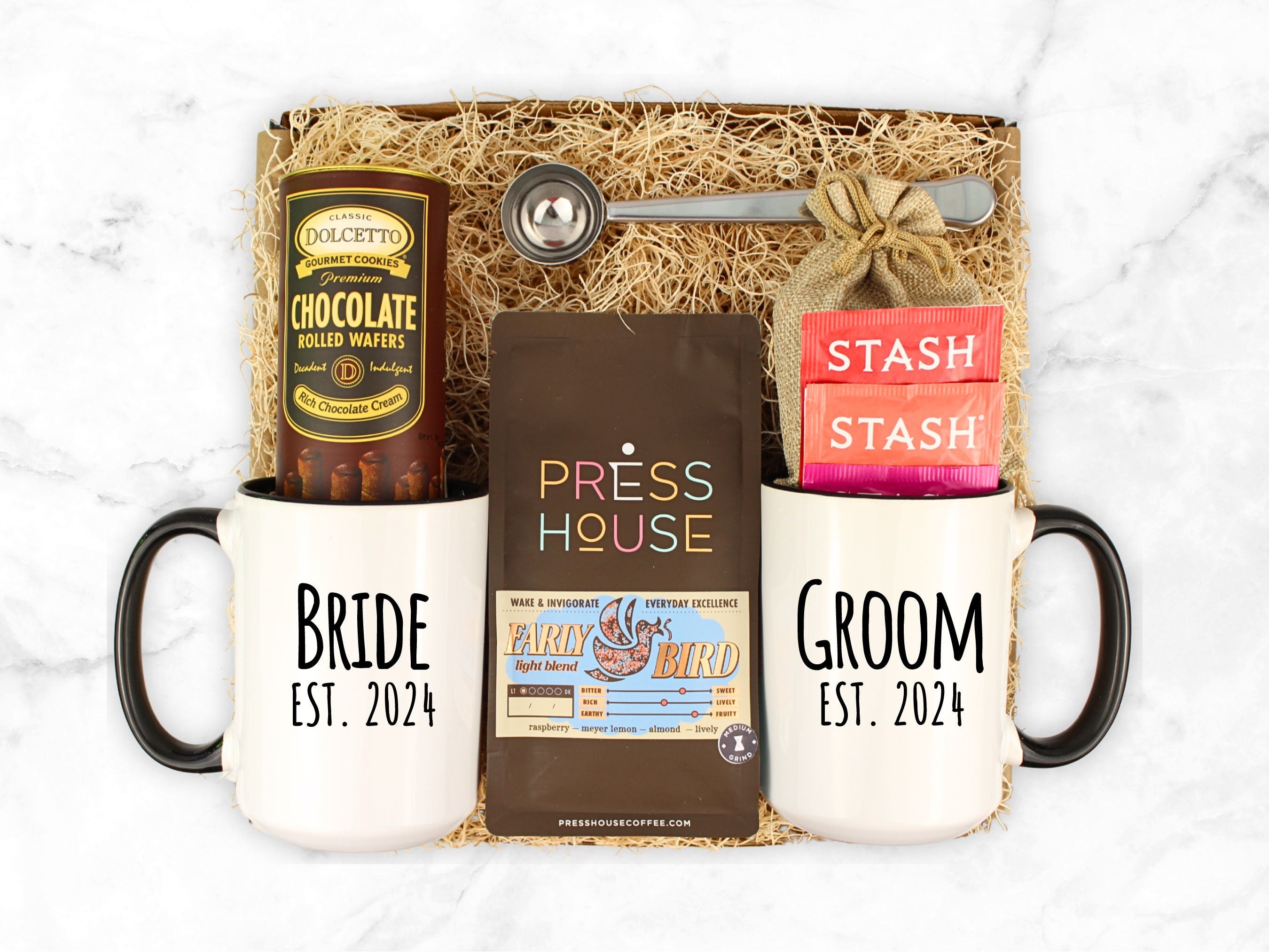 Bride and Groom Wedding Mug Set Gift Box