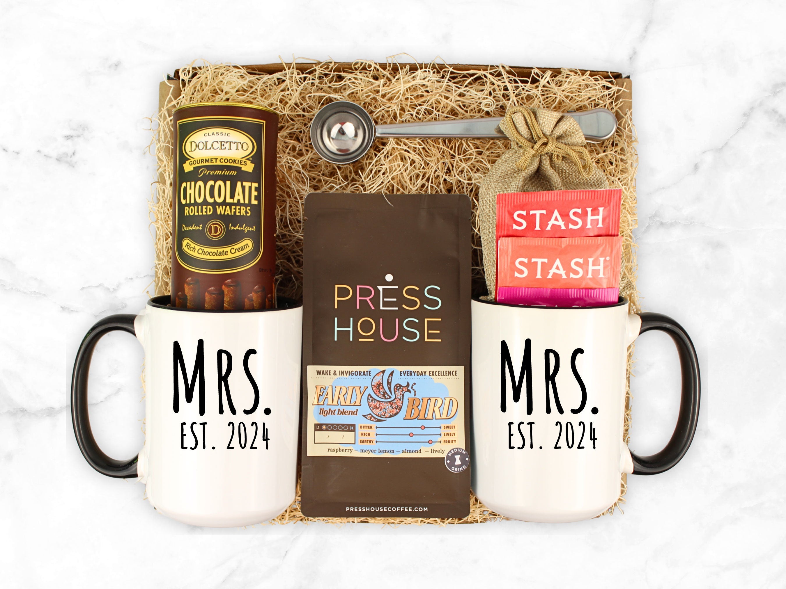 Mrs. and Mrs. Wedding Mug Set Gift Box